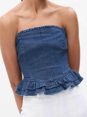 GAP X Loveshackfancy - Womens - Denim - Bustier - XL
